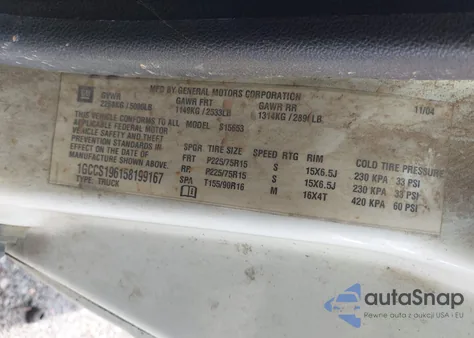 2005 Chevrolet Colorado Ls z USA, uszkodzony, nr VIN 1GCCS196158199167